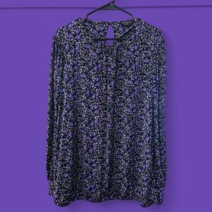 Lane Bryant Floral Purple Women's Blouse
